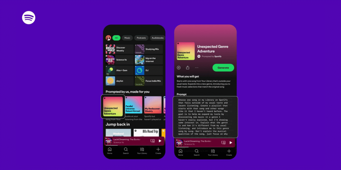 Spotify, kişiselleştirmeyi bir üst seviyeye taşıyan yeni “Prompted Playlists” özelliğini test etmeye başladı