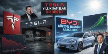 Tesla’nın yıllık satışları %9 düştü: Küresel elektrikli araç liderliği BYD’ye geçti