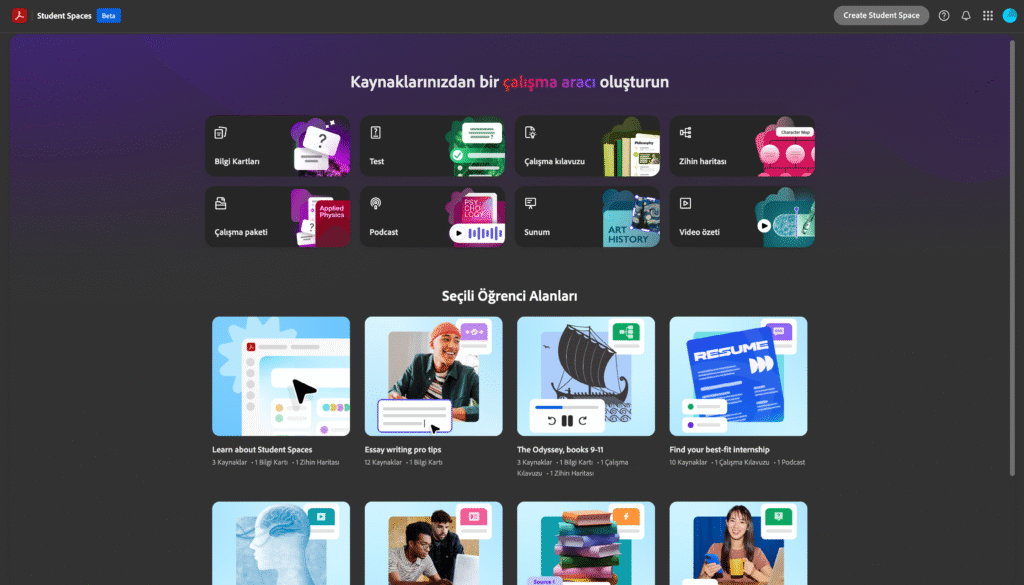 Adobe Student Spaces Nedir?