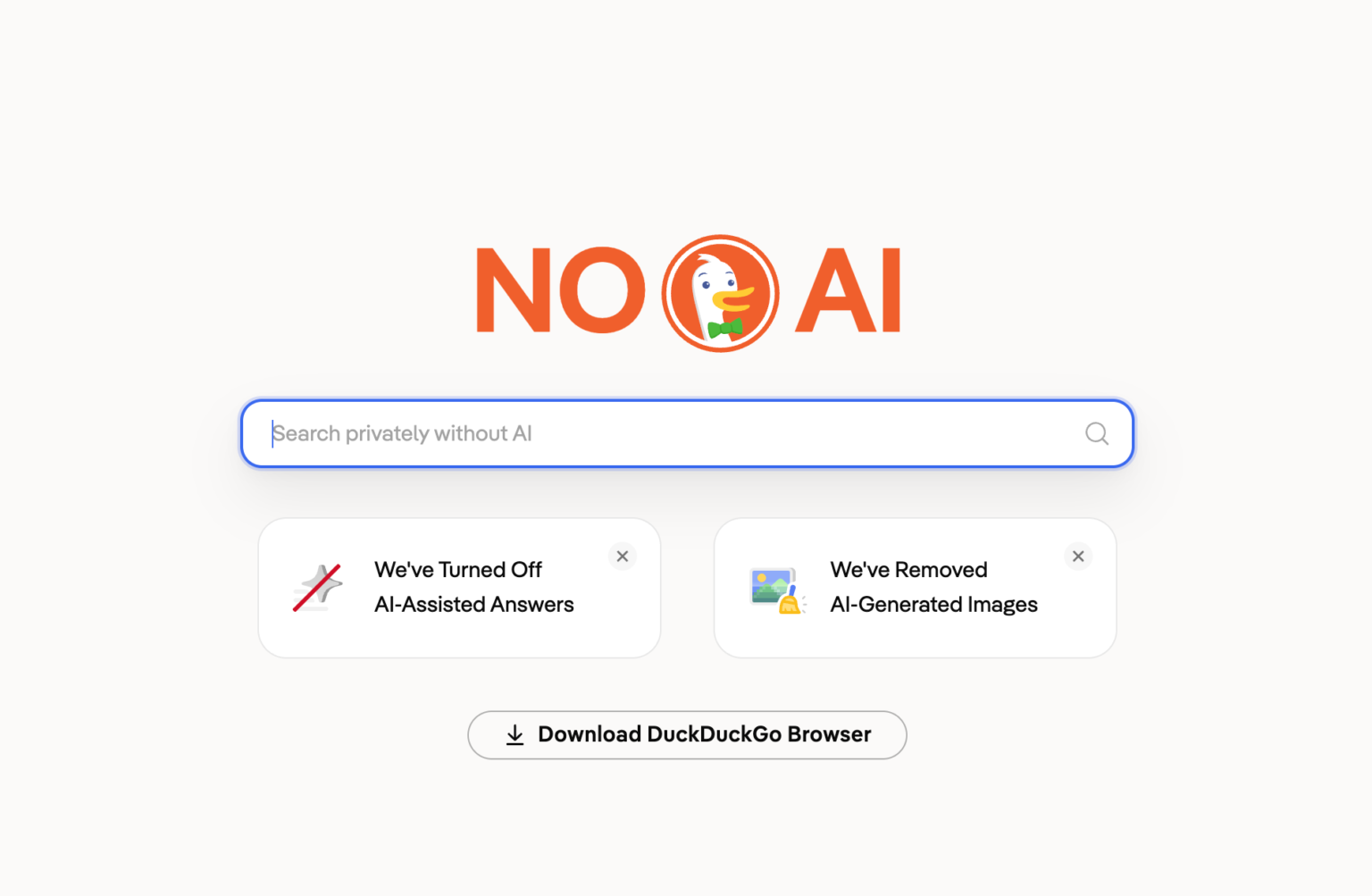DuckDuckGo NoAI